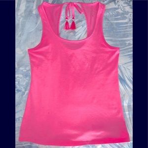 Lilly Pulitzer Pink Tank Top with Tassels XS